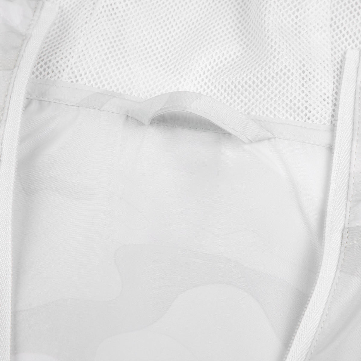 Windbreaker Jacket — Minimal Crossed Swords Logo (White Camo)