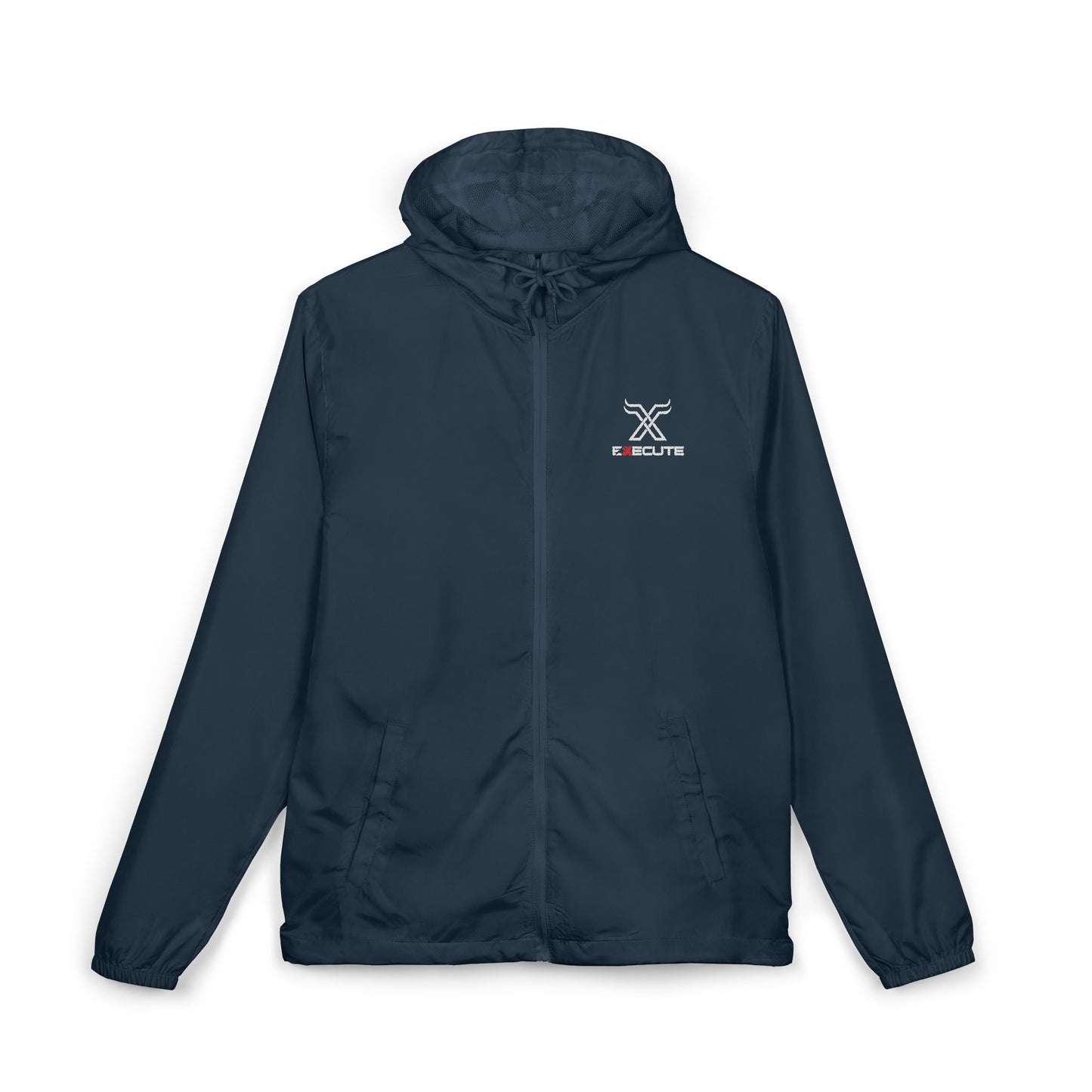 Windbreaker Jacket — Minimal Crossed Swords Logo (White Camo)
