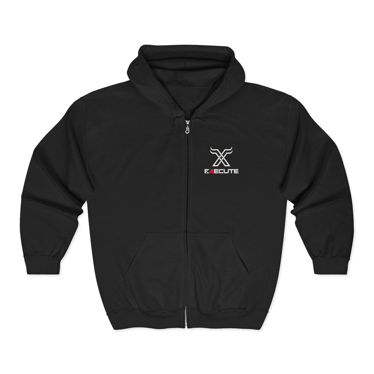 Scout Logo Zip Hoodie — Tactical Black Full‑Zip Sweatshirt