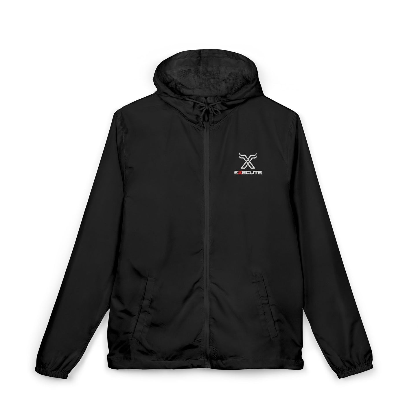 Windbreaker Jacket — Minimal Crossed Swords Logo (White Camo)