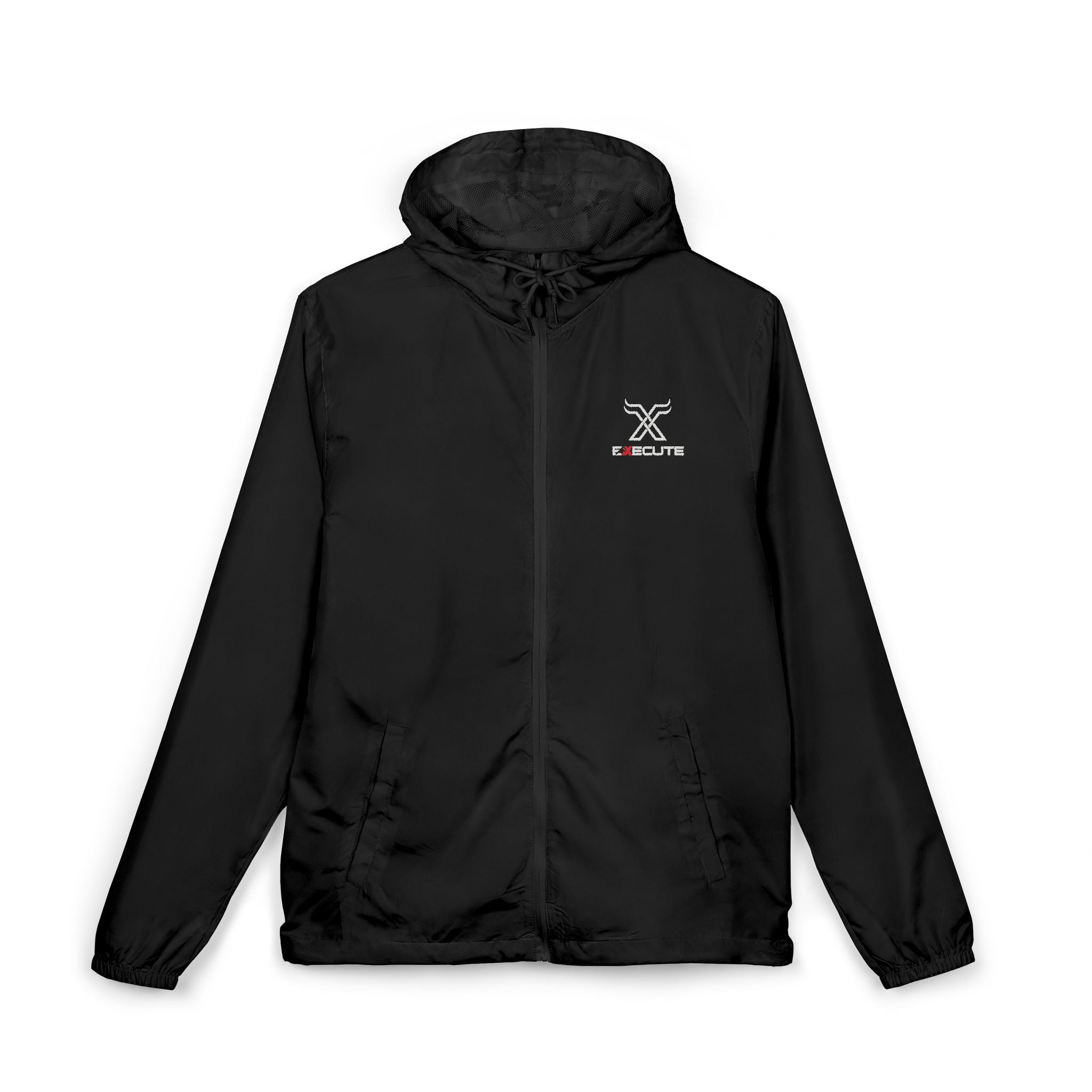 Windbreaker Jacket — Minimal Crossed Swords Logo (White Camo)