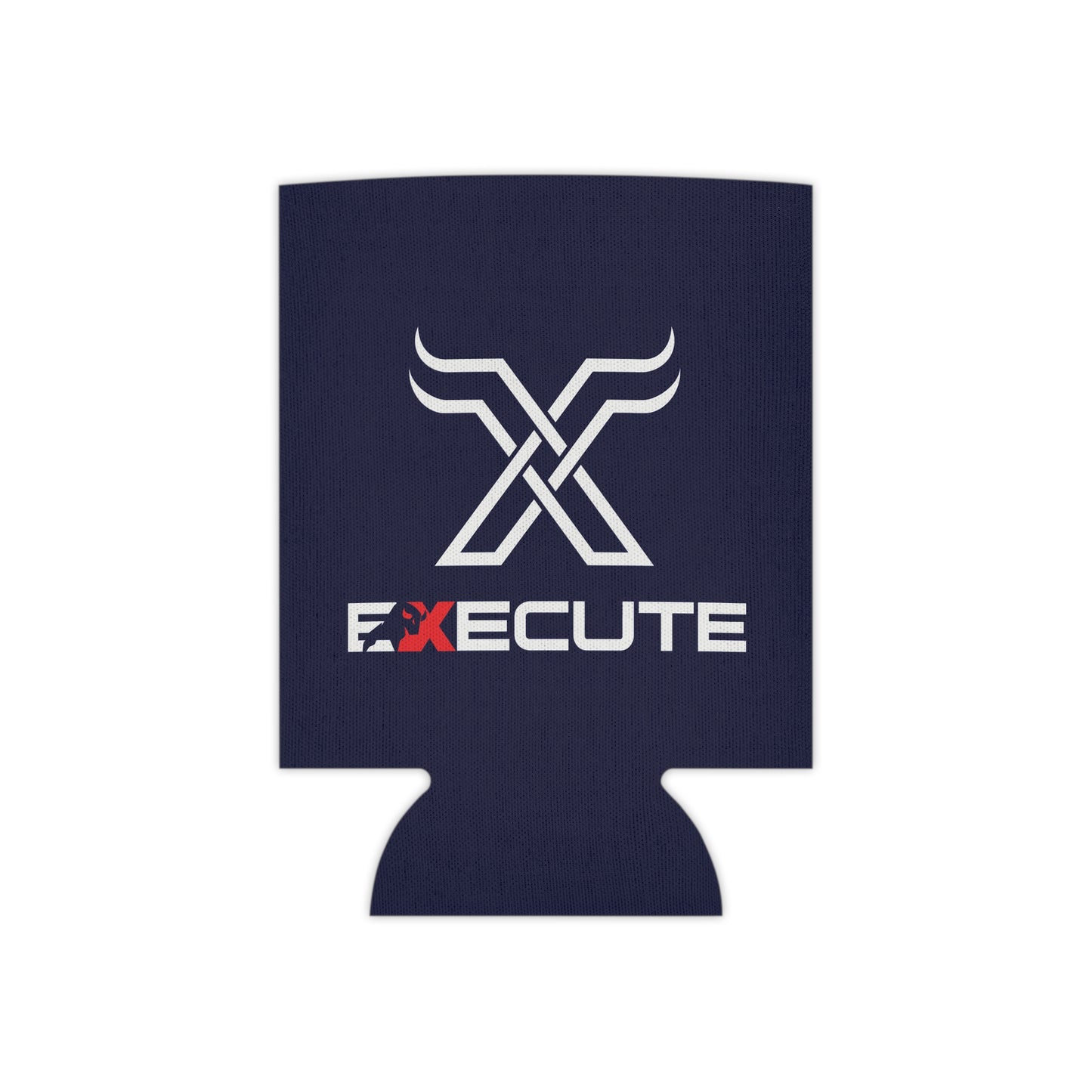 Execute Logo Can Cooler – Navy Beer Koozie with Bold 'EXECUTE' Design