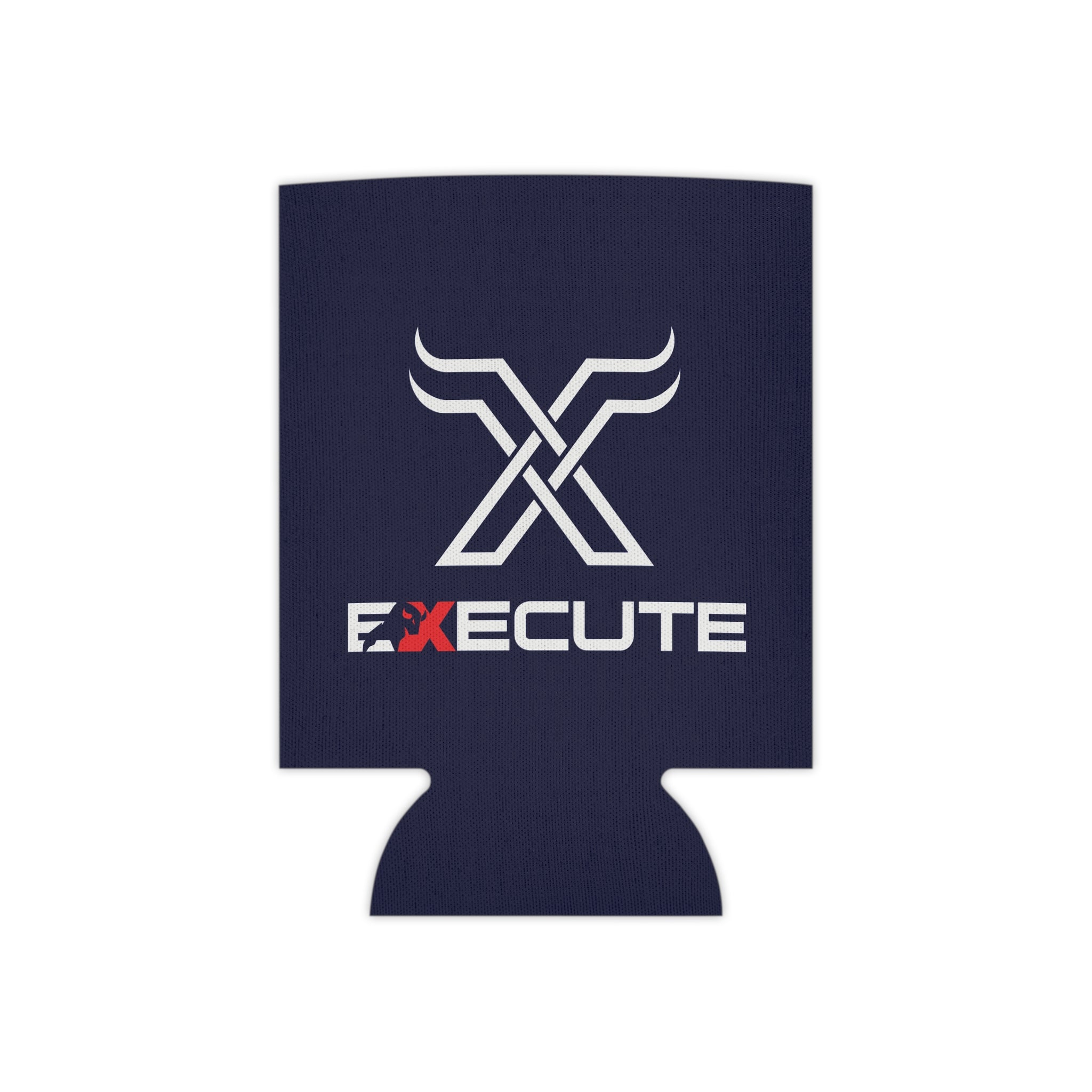 Execute Logo Can Cooler – Navy Beer Koozie with Bold 'EXECUTE' Design