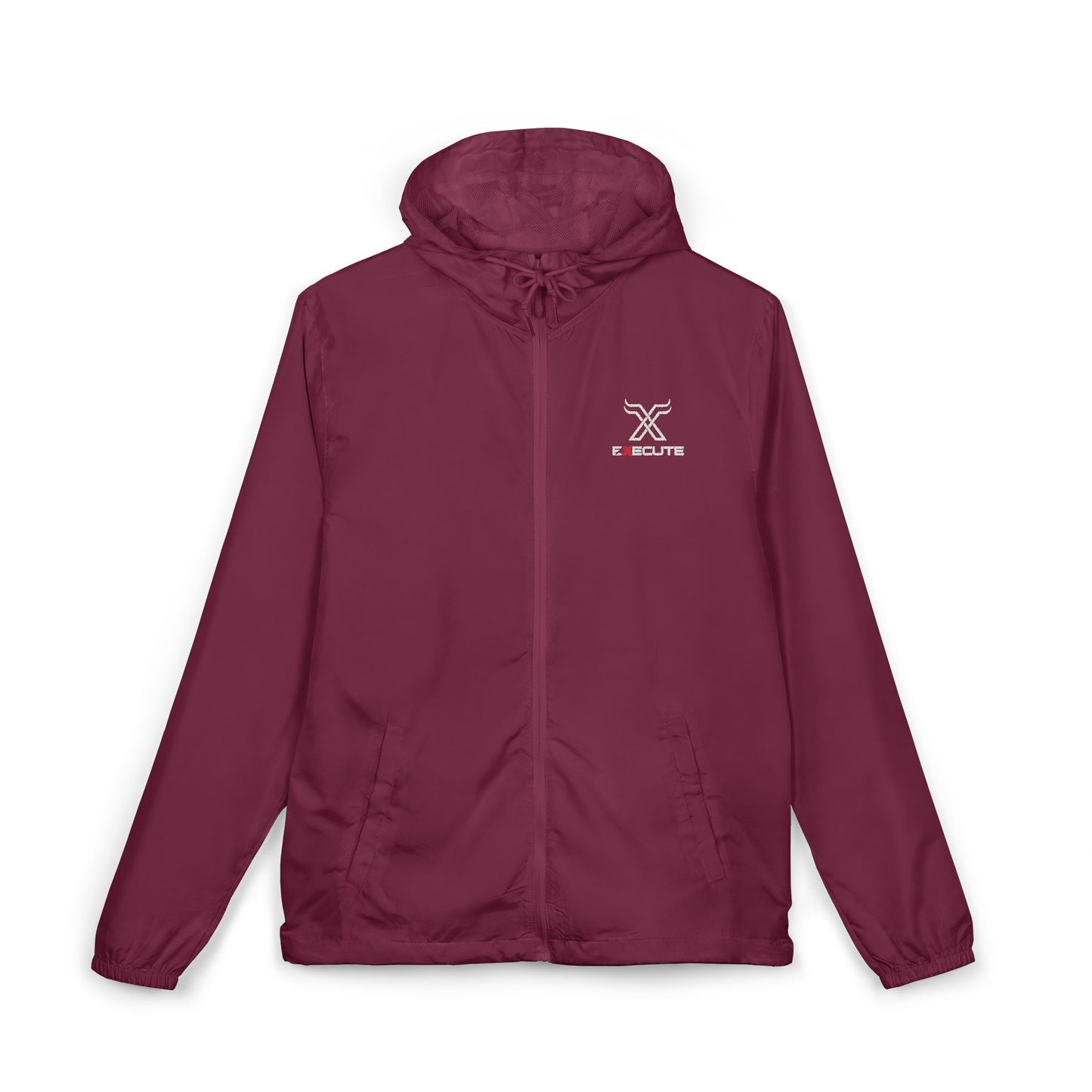 Windbreaker Jacket — Minimal Crossed Swords Logo (White Camo)