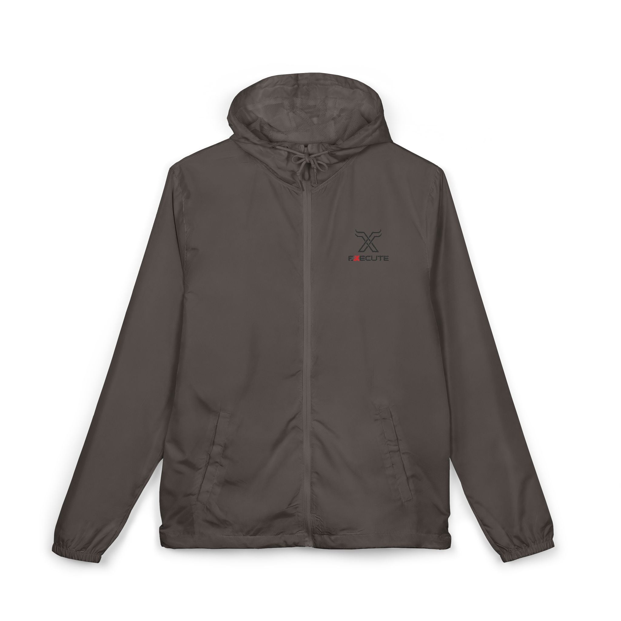 Windbreaker Jacket — Minimal Crossed Swords Logo (White Camo)