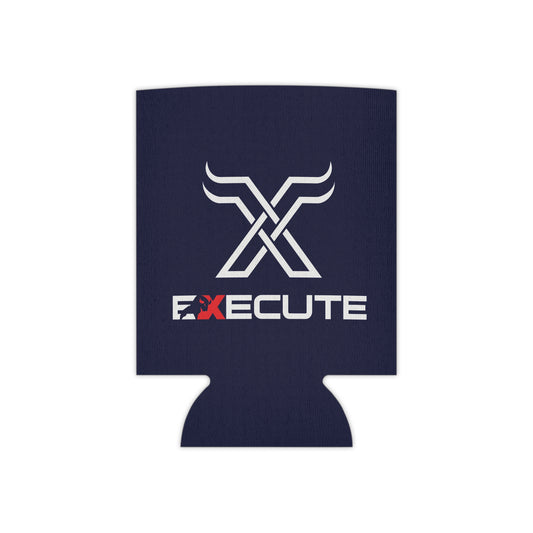 Execute Logo Can Cooler – Navy Beer Koozie with Bold 'EXECUTE' Design