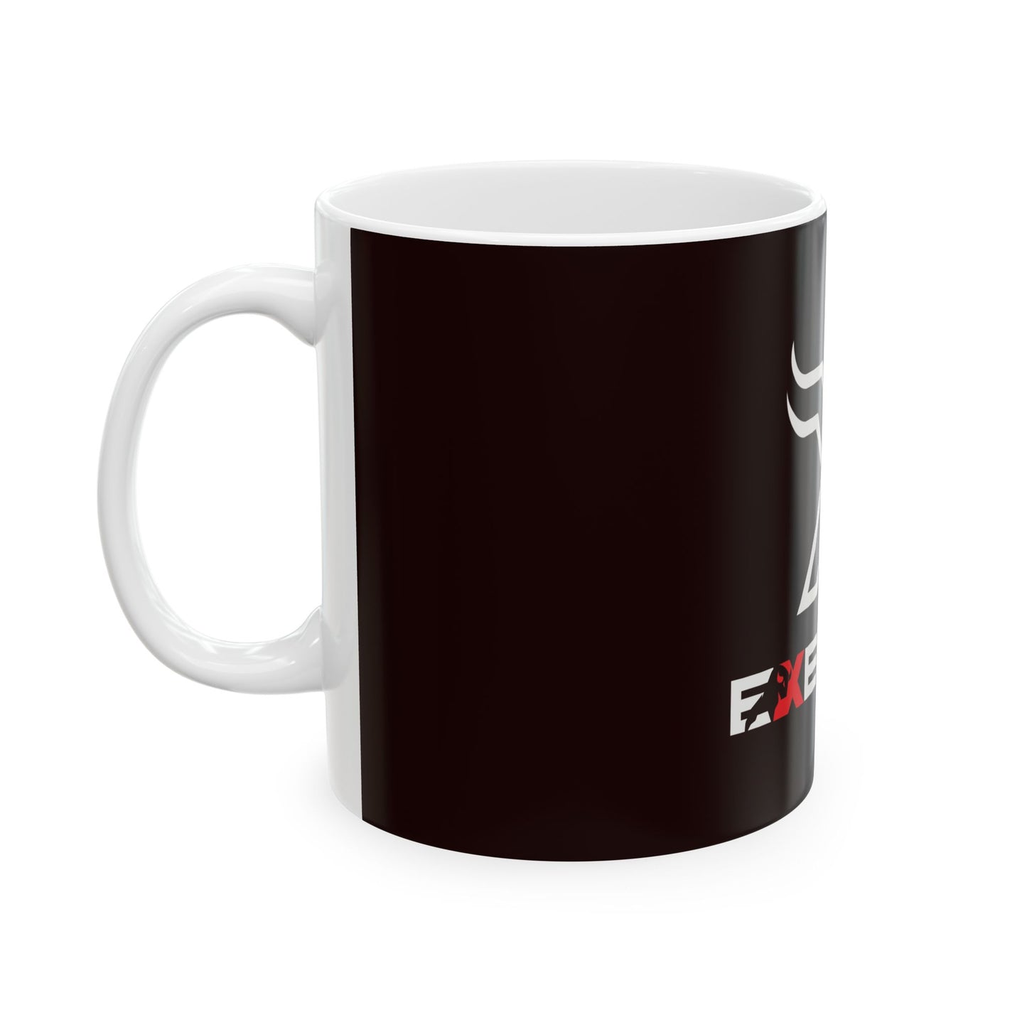 Execute X Logo Ceramic Mug — Motivational Black Coffee Cup (11oz & 15oz)