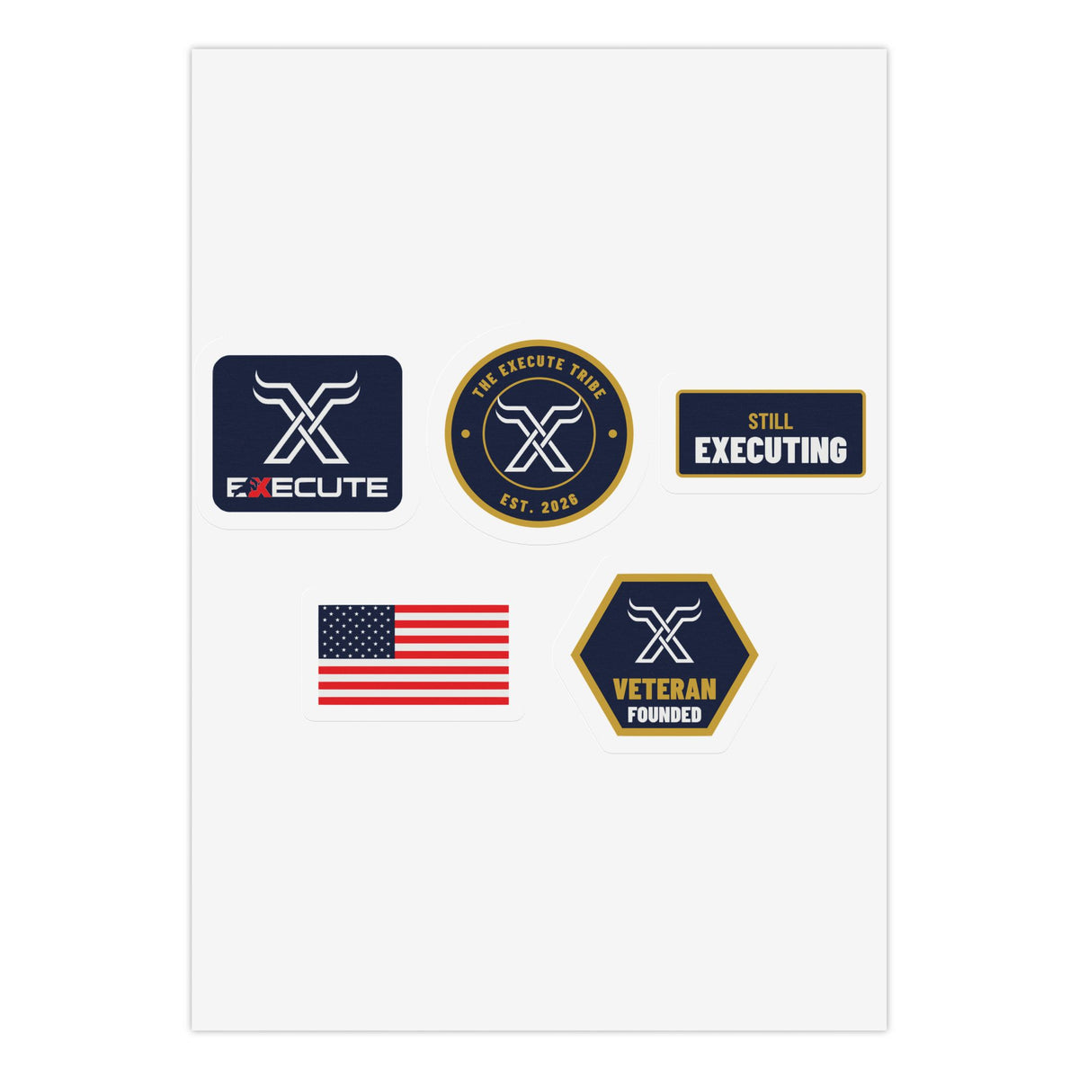 Execute Company Veteran-Founded Kiss-Cut Sticker Pack | Entrepreneur Stickers