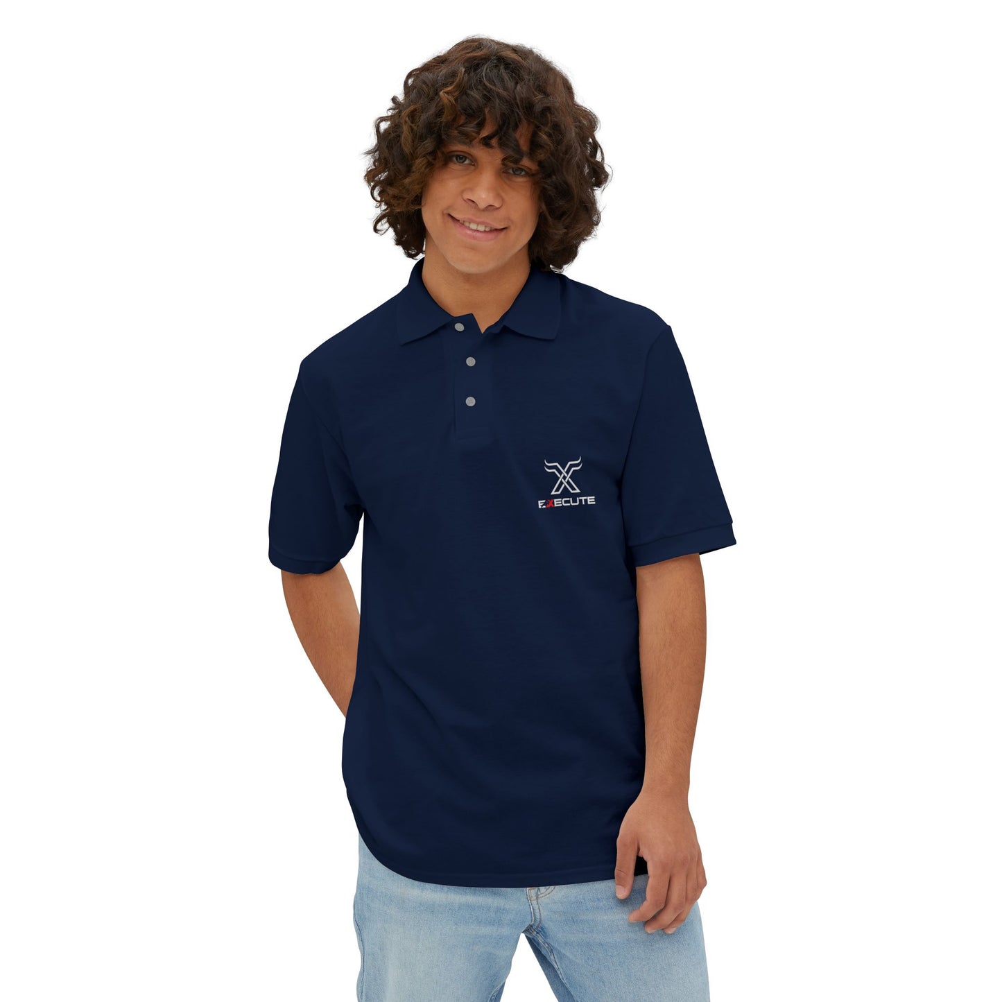 Men's Piqué Polo — Minimalist Xclusive Logo Chest Polo Shirt