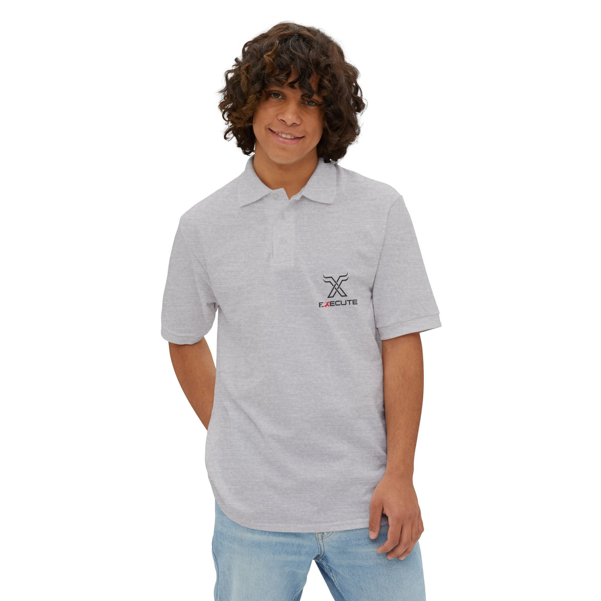 Men's Piqué Polo — Minimalist Xclusive Logo Chest Polo Shirt