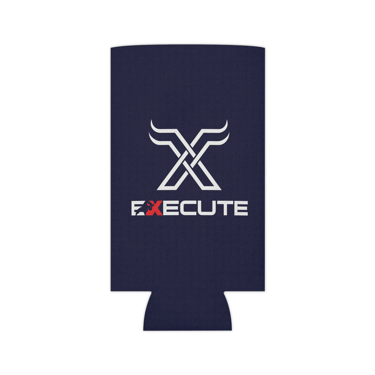 Execute Logo Can Cooler – Navy Beer Koozie with Bold 'EXECUTE' Design