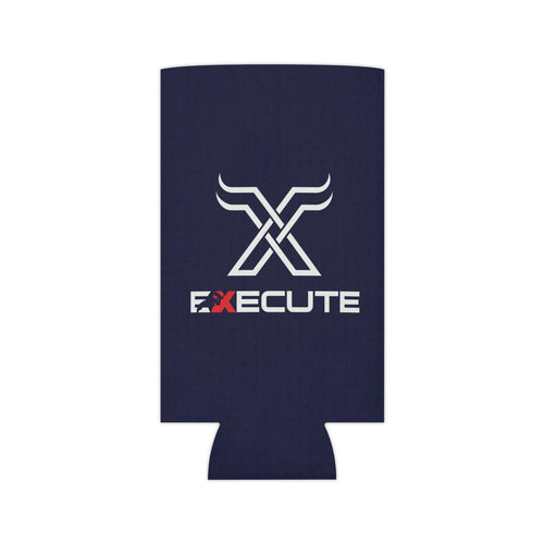Execute Logo Can Cooler – Navy Beer Koozie with Bold 'EXECUTE' Design