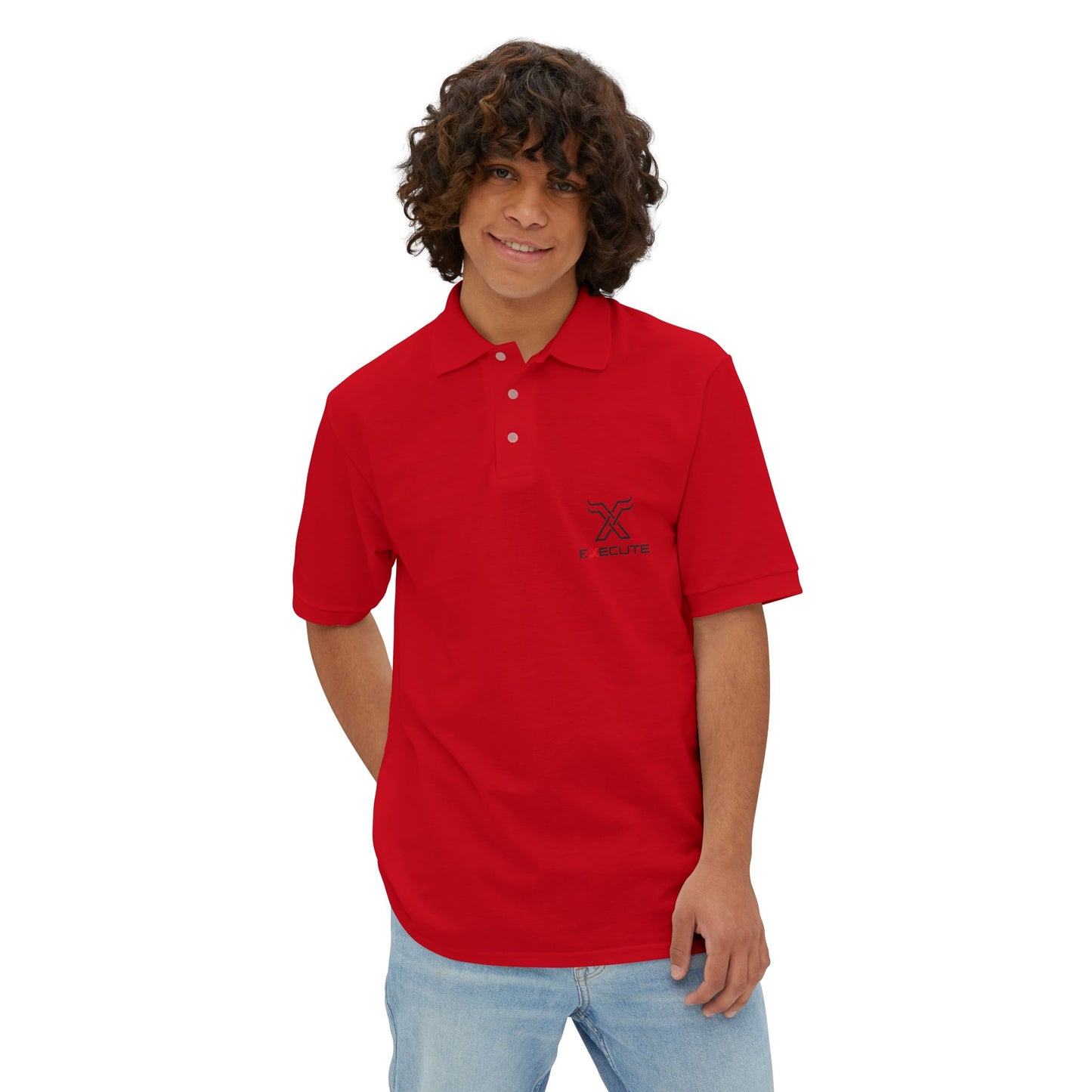 Men's Piqué Polo — Minimalist Xclusive Logo Chest Polo Shirt