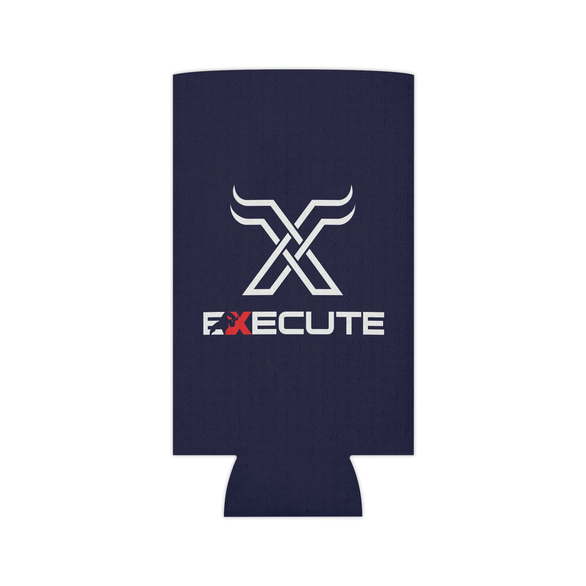 Execute Logo Can Cooler – Navy Beer Koozie with Bold 'EXECUTE' Design